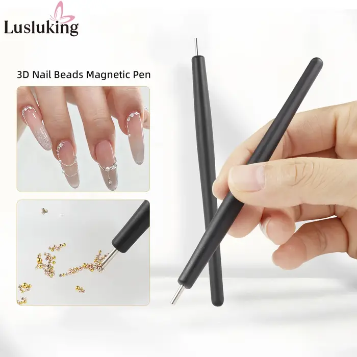 3D petites perles à ongles stylo magnétique alignement en un clic Super fort 1/2 pièces outils d'art