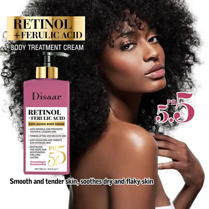 La crème hydratante raffermissante pour le corps au rétinol PH 5.5 améliore la fermeté de la peau po