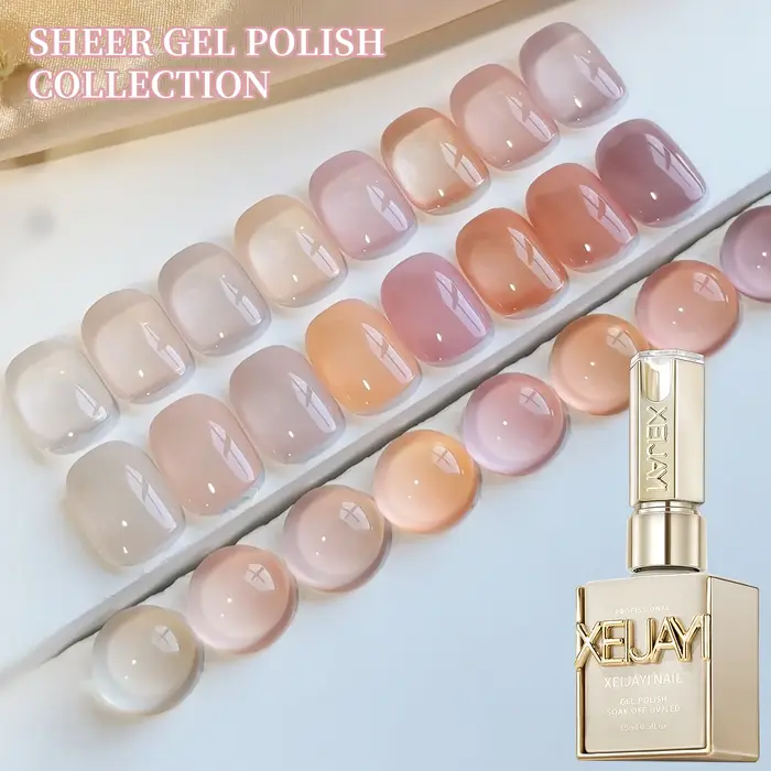 XEIJAYI 15ML 1pc vernis à ongles Gel rose glace, vernis à ongles par Immersion UV LED, conception de