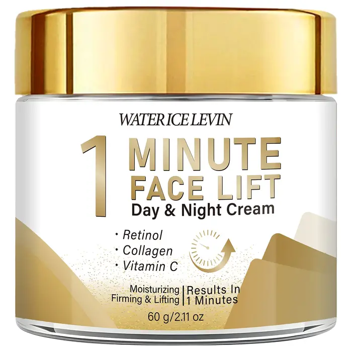 Crème liftante pour le visage en 1 minute. Rétinol, collagène, vitamine C. Crème hydratante raffermi