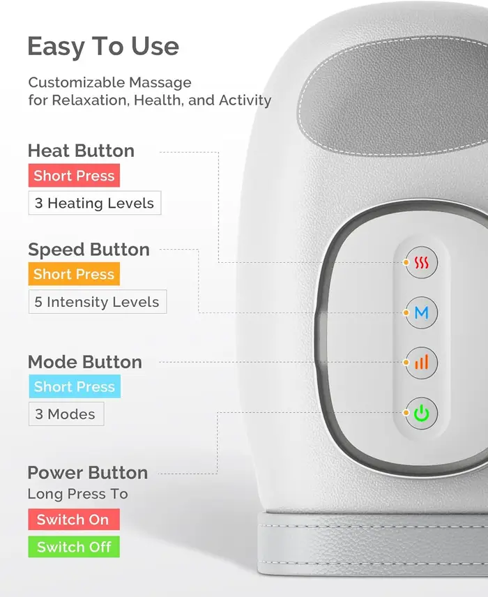 Masseur de mains avec compression par airbag