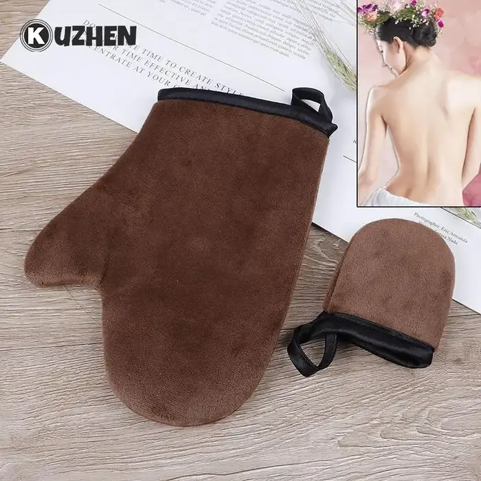 Gants de bronzage à doigts bruns