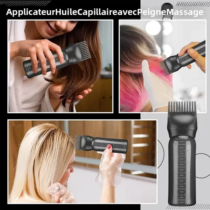 Bouteille d'application d'huile capillaire