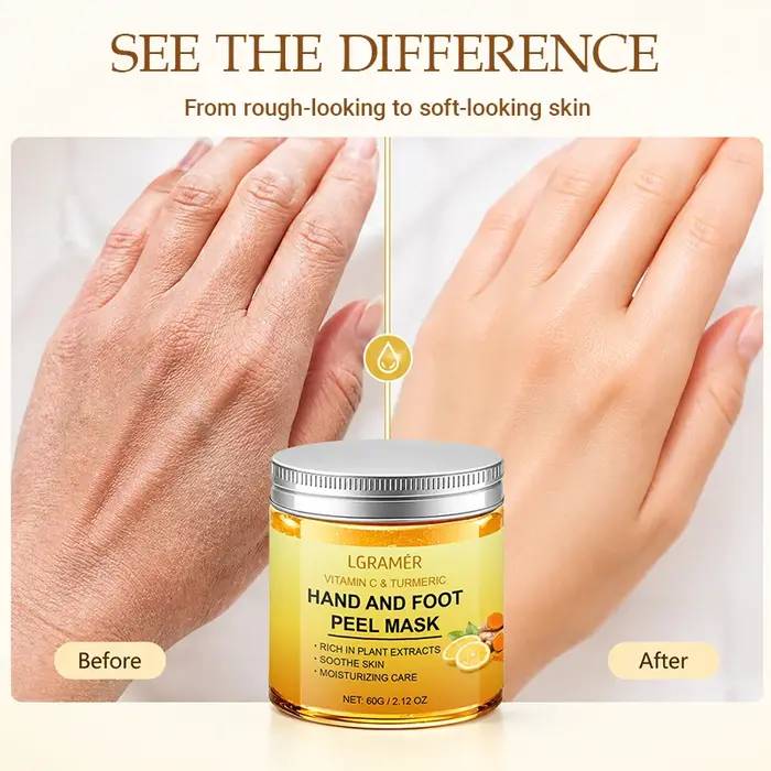 Masque pour les mains et les pieds à la vitamine C et au curcuma