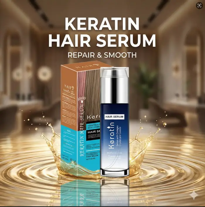 Sérum capillaire à la kératine pour la réparation des cheveux secs et endommagés