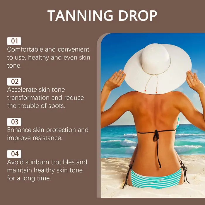 Gouttes de bronzage sans soleil à boire sans effort