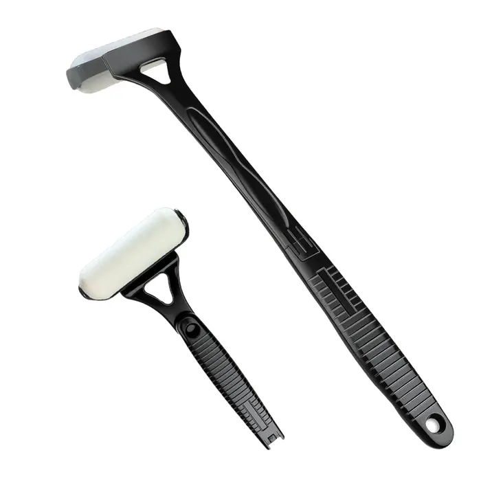 Applicateur de lotion pliable à long manche avec rouleau pour crème solaire