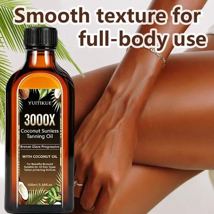 YUITIKUE 100ml 3000X Huile de bronzage sans soleil à la noix de coco