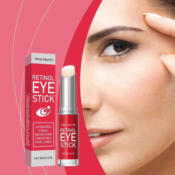 Le stick de crème pour les yeux au rétinol resserre et hydrate la peau élastique, massant et soignan