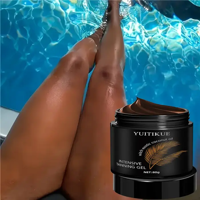 ​ ​ YUITIKUE Gel Bronzant Intensif 80g avec Huile de Noix de Coco - Brillant Naturel Rapide