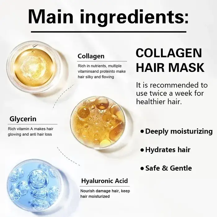 Masque capillaire au collagène et à la kératine