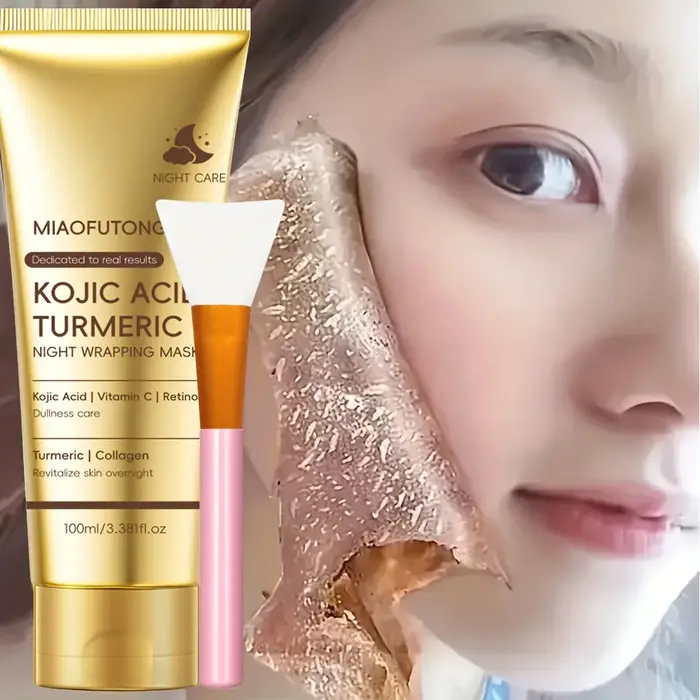 Acide kojique curcuma masque pelable de nuit 100ml collagène hydrolysé éclaircissant peau raffermissant traitement du visage coréen