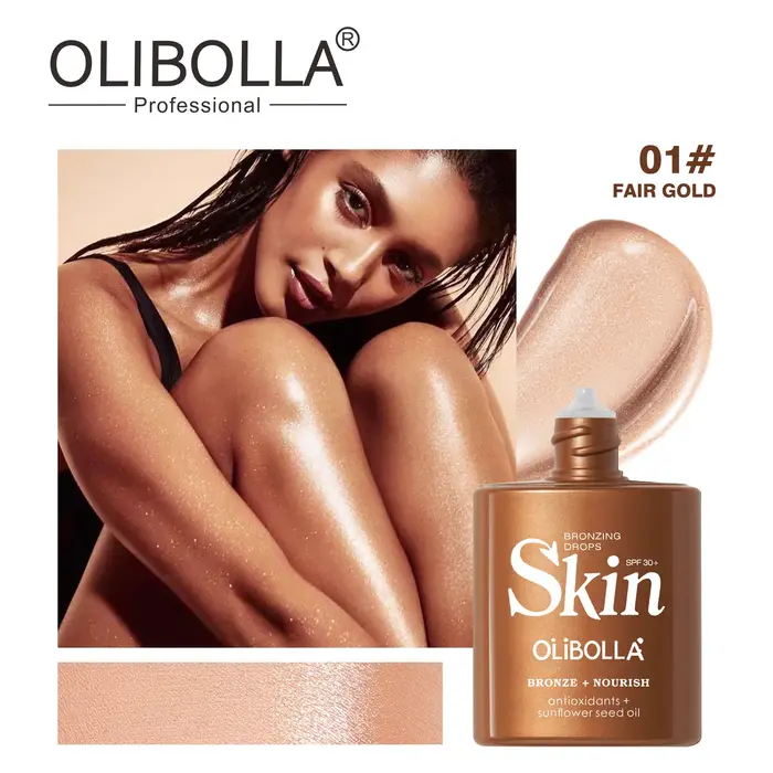 Liquide bronzant corporel quatre couleurs, illuminateur liquide, crème de contouring longue tenue, r