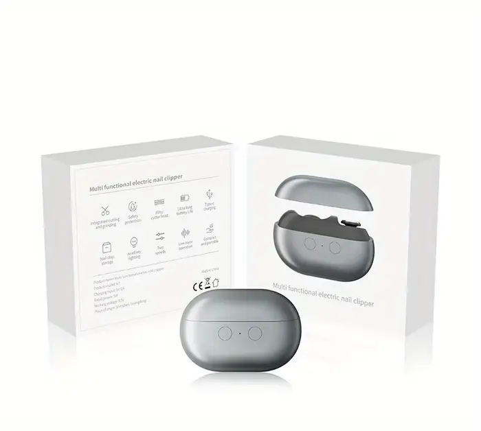 Coupe-ongles et polisseuse électrique 2-en-1 rechargeable par USB, avec lumière LED, outil de manucu