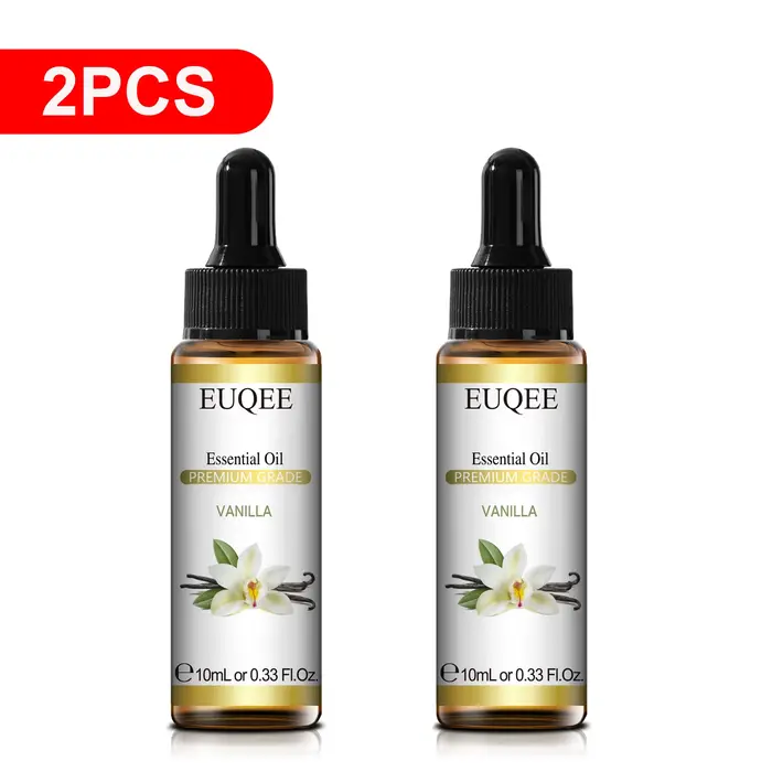 EUQEE Lot de 2 huiles essentielles pures – 10 ml Lavande Eucalyptus Menthe Poivrée Bergamote Cannell