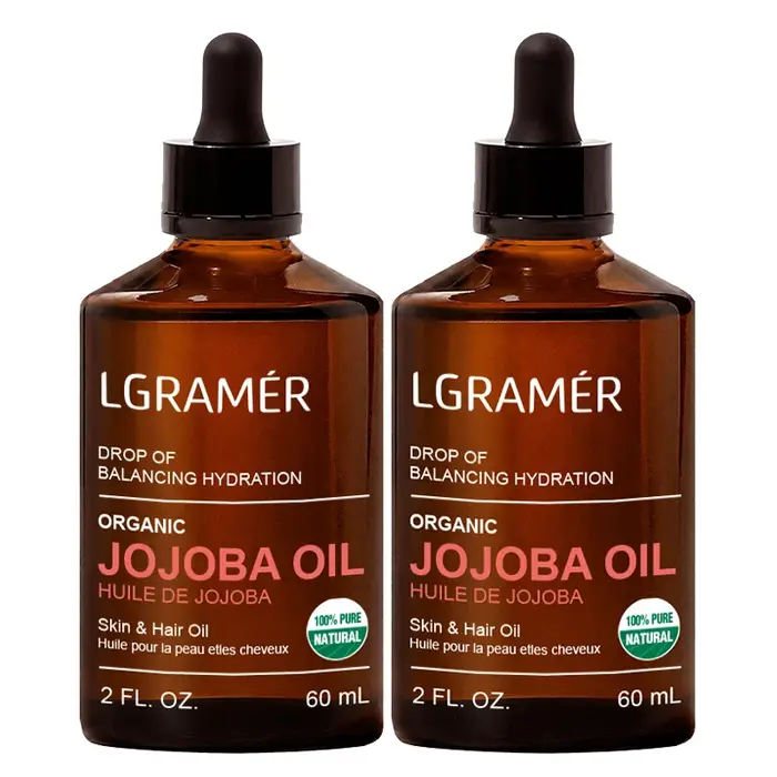 Ensemble d'huiles biologiques pressées à froid d'argan, de rose musquée et de jojoba, huile réparatrice multi-usages pour cheveux, visage, corps, massage, soins de la peau, 60ml