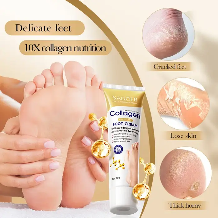 SAODER collagène pied crème pieds soins de la peau hydratant raffermissant nourrissant réparateur