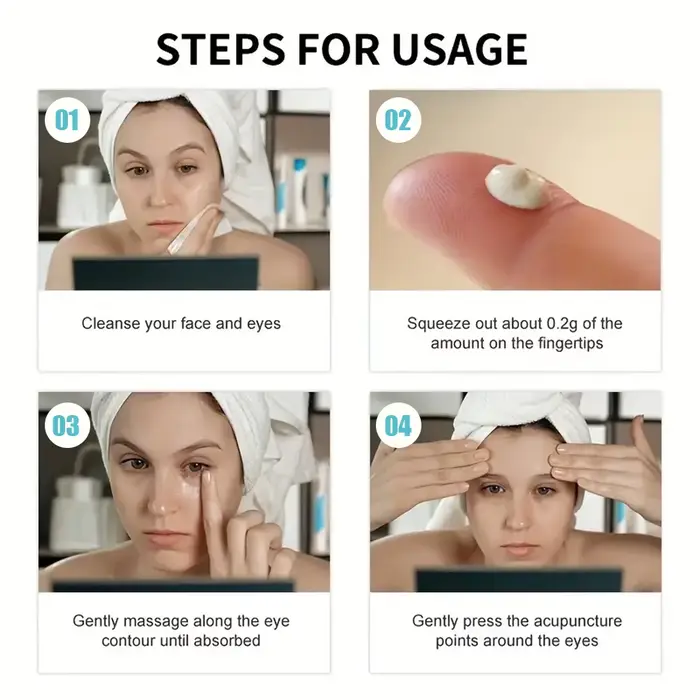 100g Crème hydratante pour les yeux : caféine + acide aminosalylique niacin + complexe peptidique + extrait de seigle
