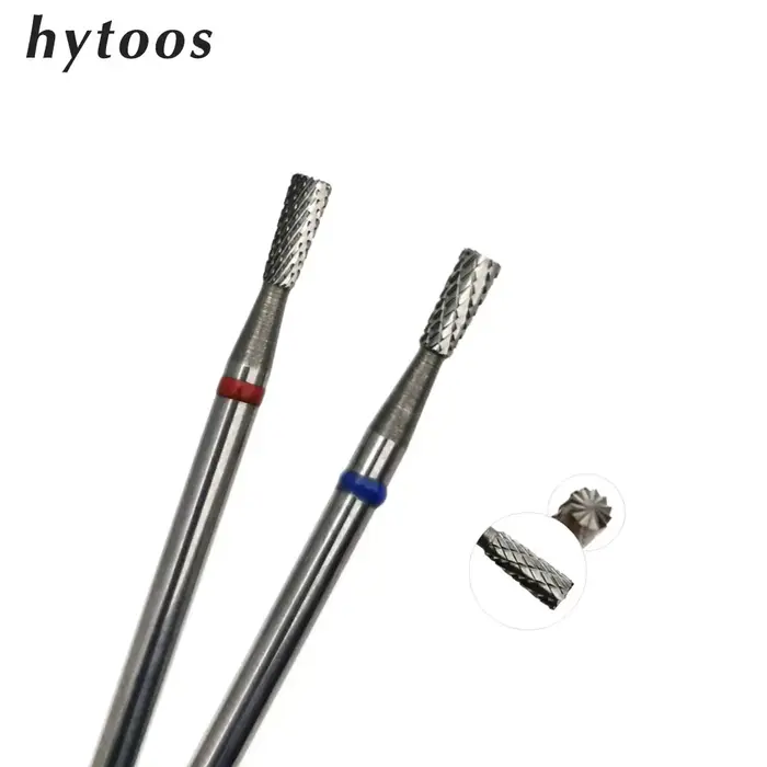 HYTOOS forets coniques inversés (coupe R) foret à ongles en carbure 3/32 pour manucure cuticules pro
