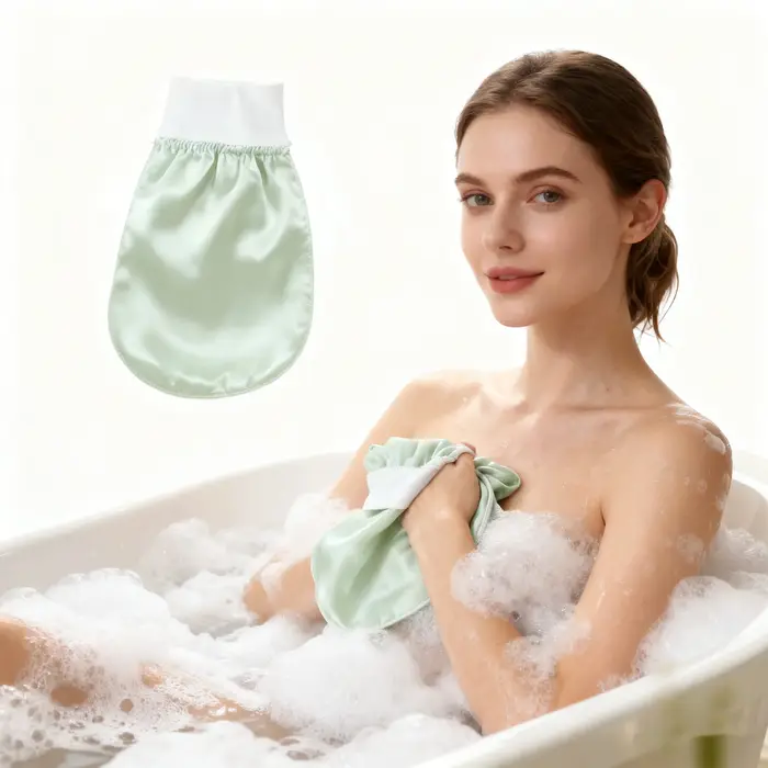 Gant de lavage exfoliant en soie pour le visage