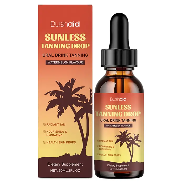 Gouttes de bronzage buccales sans soleil, 60ml, gouttes de bronzage auto-bronzantes, auto-bronzantes