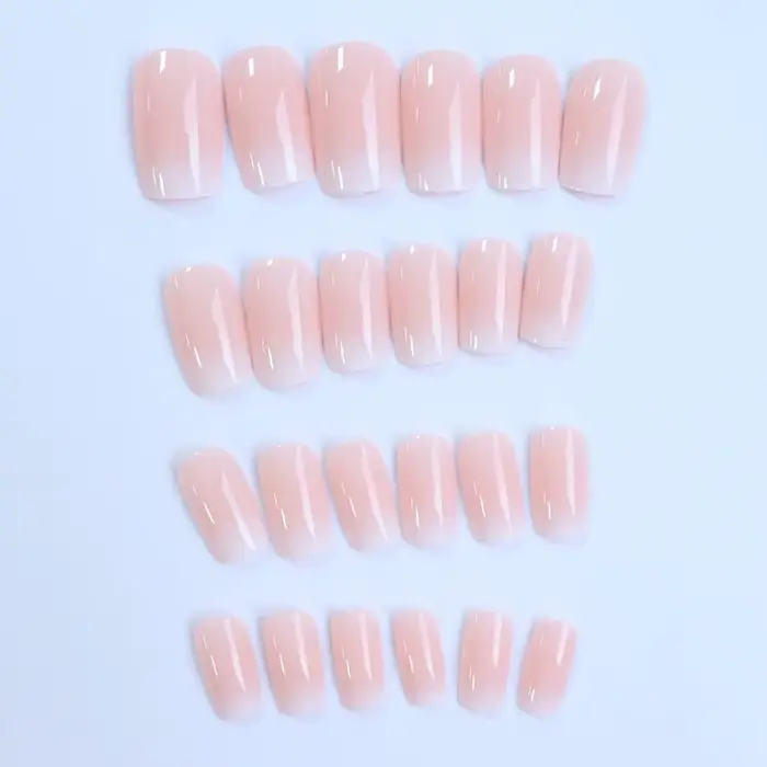ARTAUG 24 pièces brillant rose presse sur ongles moyen carré faux ongles style élégant faux ongles c