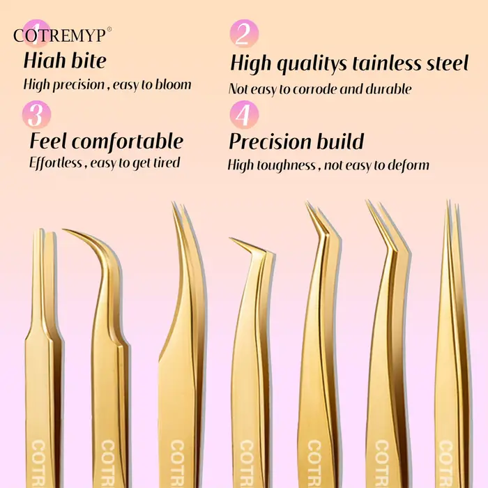 Pincettes de précision pour cils, bricolage, applicateur d'extension de cils, outils d'épilation en 