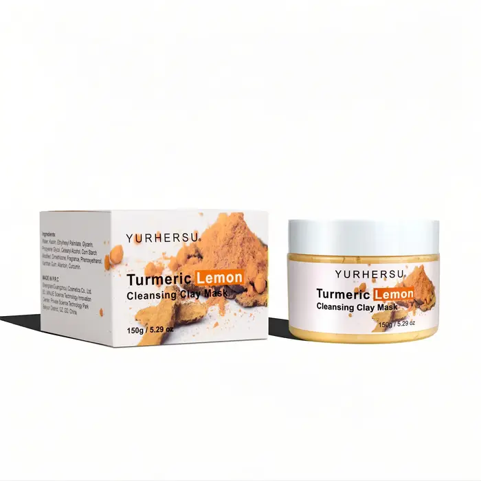Masque en argile pour nettoyer en profondeur et minimiser les pores au curcuma et au citron ; Masque