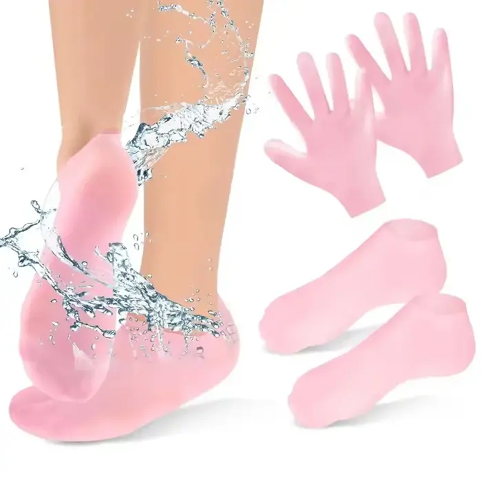 1 Paire de Gants et Chaussettes Hydratants en Silicone Anti-Fissures