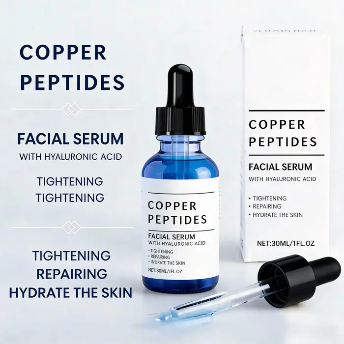 Sérum à l'acide hyaluronique à l'essence de cuivre et de titane pour les peaux sensibles