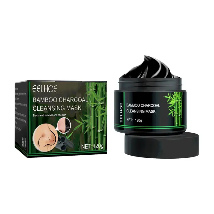 Masque dissolvant de points noirs pour le visage au charbon de bambou, nettoyage en profondeur, rétr