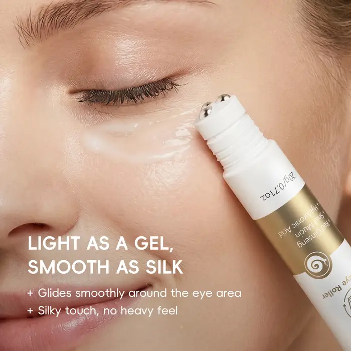 Crème pour les yeux à l'escargot LAIKOU Corée 20g Triple applicateur Hydratation intense Absorption facile Massage