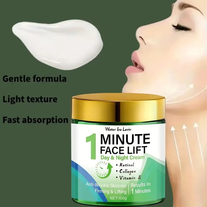 Minute Face Lift Crème de jour et de nuit au rétinol et au collagène pour une raffermissement instantané et une humidité profonde.