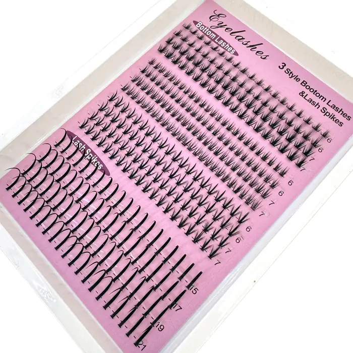 16 rangées de grappes de cils inférieurs et pointes Volume Extensions