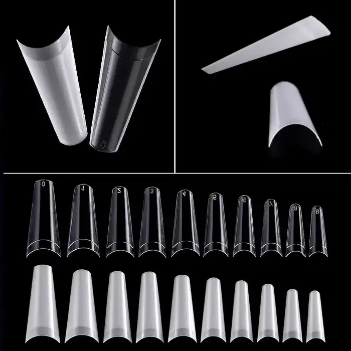500 pièces faux ongles Art conseils français naturel Transparent cercueil