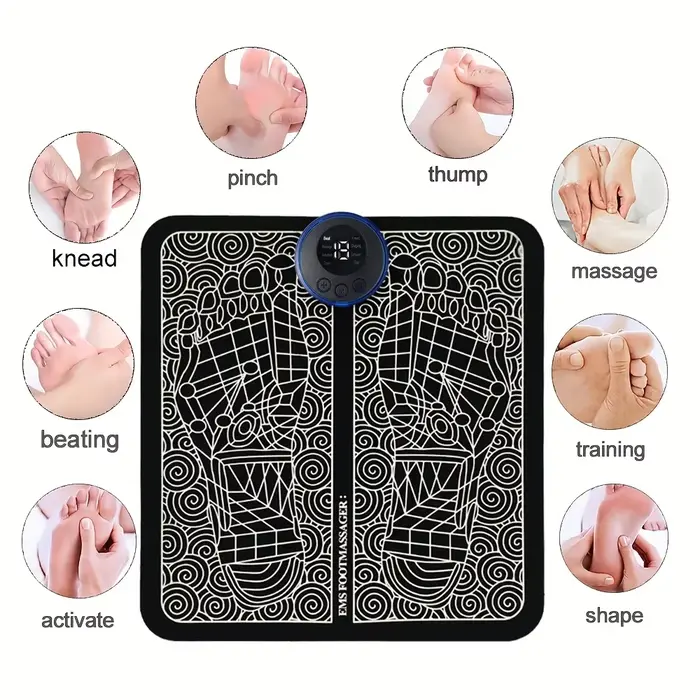 Tapis de Massage des pieds électrique avec chargeur USB, relaxation des points d'acupuncture des pie