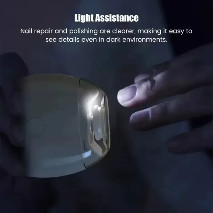 Coupe-ongles électrique 2 en 1 avec lumière LED, lime à ongles automatique, mini outils de manucure 