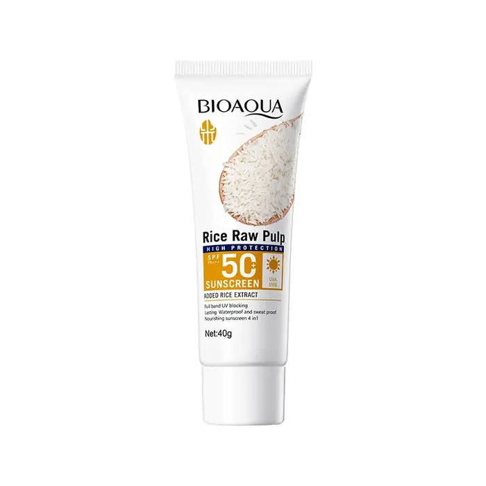 Crème solaire à la purée de riz BIOAOUA SPF50+-PA+++ Protection isolante contre les rayons UV