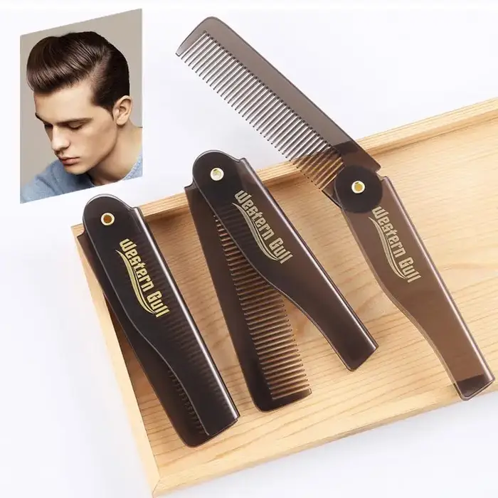 Peigne de poche pliable pour hommes