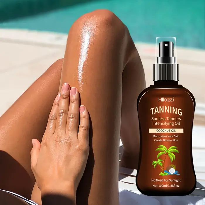 100 ml/3.38fl.oz huile de bronzage de noix de coco bronzants sans soleil