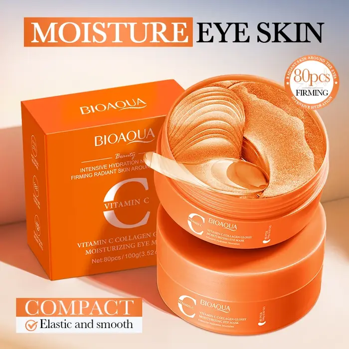 80 pièces BIOAQUA vitamine C cristal collagène masque pour les yeux Anti cernes blanchissant Anti-rides hydratant