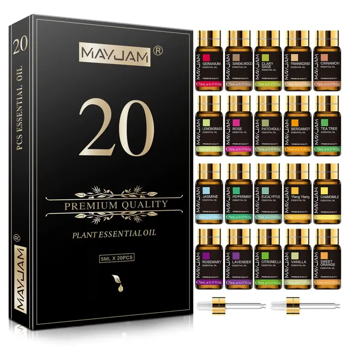 MAYJAM-Kit de 20 Pièces de Château Naturel Pur, Coffret Cadeau, Bois de Santal, Citronnelle, Lavande