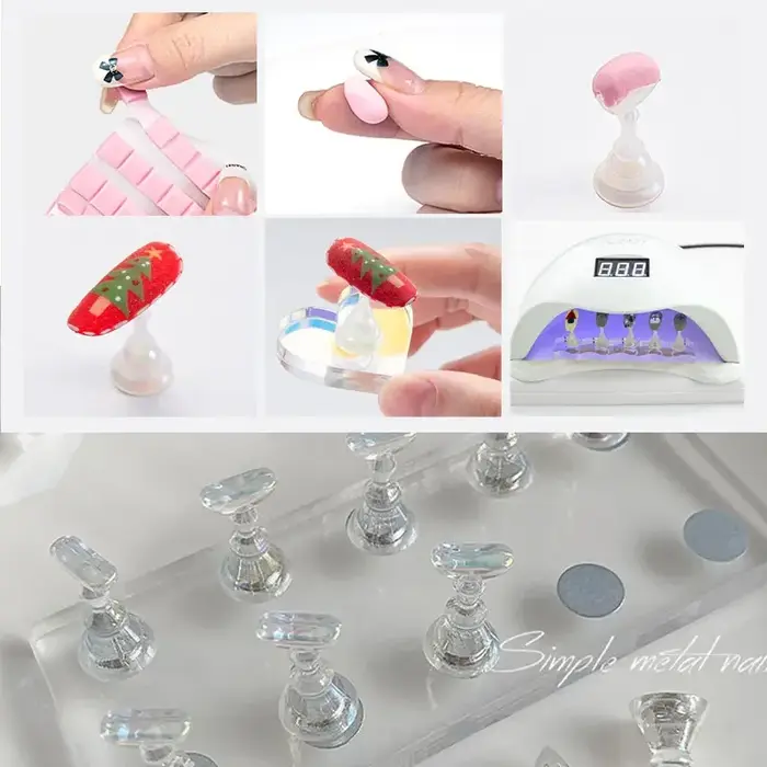 Support magnétique Transparent pour faux ongles Aurora, 10/5 pièces, présentoir à pression pour pein
