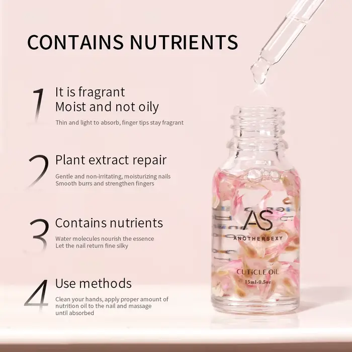 AS 15ML fleur séchée cuticule huile nutritive nourrir restaurer les ongles endommagés vitamine