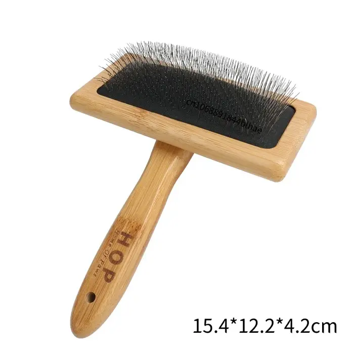 Peigne à manche en bambou naturel et brosse à cheveux en acier inoxydable