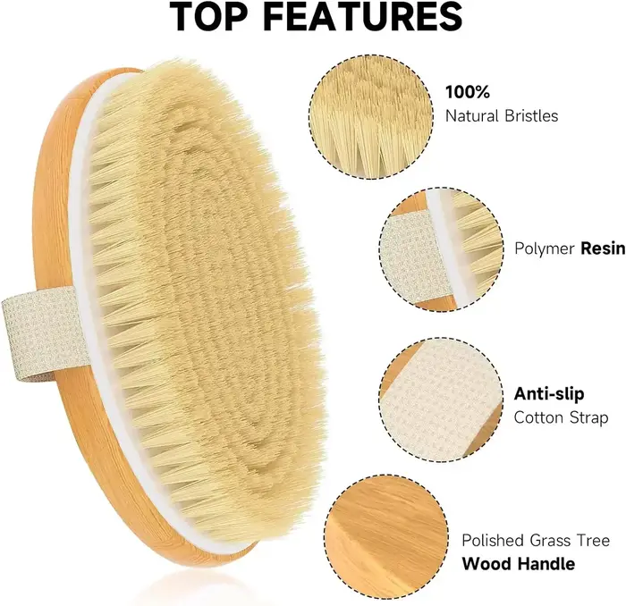 Brosse corporelle exfoliante en bois