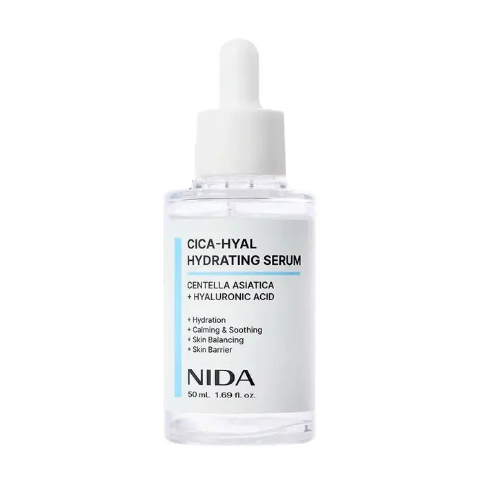 Sérum hydratant NIDA CICA-HYAL 50 ml, acide hyaluronique, centella asiatica, apaise les rougeurs, ré