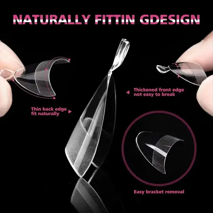 240 pointes d'ongles pré-filées en amande semi-coupées, clous à pression semi-mat XS, adaptés aux pe
