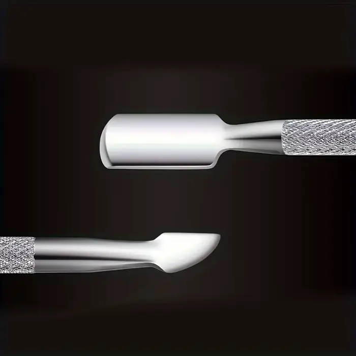 Kit de dissolvant de cuillère à Double extrémité en métal, poussoir à cuticules en acier inoxydable,