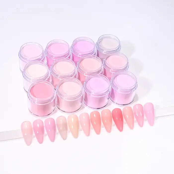 Poudre acrylique pour ongles N64.Art, 10 g/bouteille, pointes en polymère, extension rose nude, trem